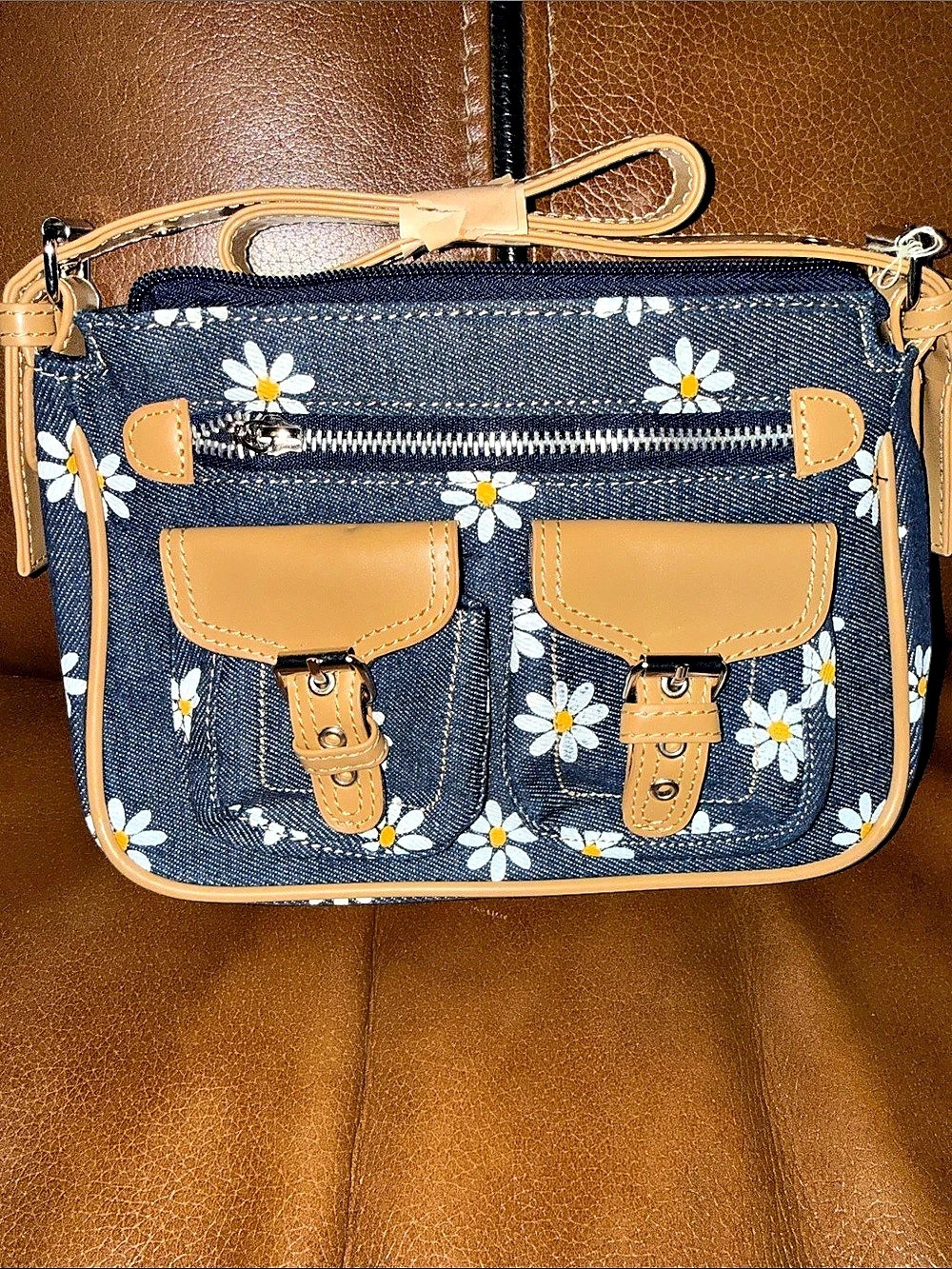 Floral Blue Crossbody Bag